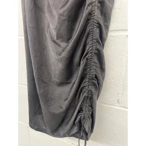 New Free People Intimately Sz L Gray Adiustable Ruched Satin Slip Midi Dress thumbnail 4