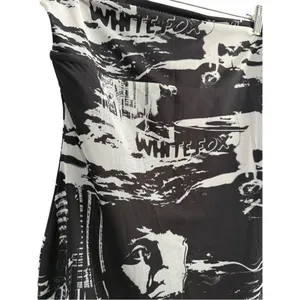 White‎ Fox Get Closer Black / White Graphic Print Mesh Mini Tube Dress Size XL thumbnail 5