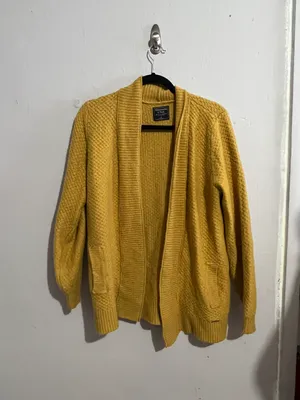 Abercrombie Womens Yellow Wool Blend Oversized Open Cardigan Size S thumbnail 4