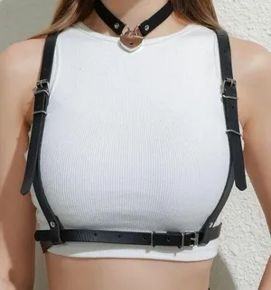Black Harness Underbust Suspender belt New thumbnail 1