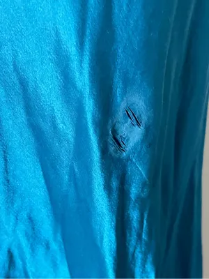 Zum Zum By Niki Livas Vintage 90s Y2K Sequin Halter Satin Prom Dress Teal 9/10 thumbnail 5