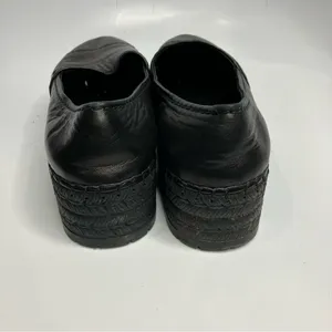 Prada platform espadrille shoes black leather size‎ 40.5 thumbnail 4