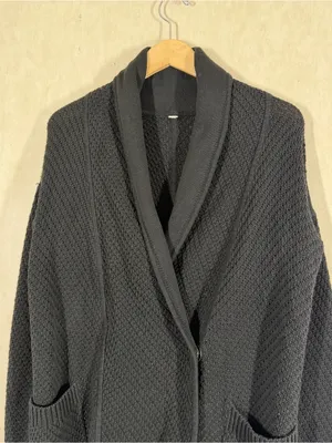 Lululemon Women’s Post Practice Cardigan Knit Sweater Longsleeve in Black XL thumbnail 4