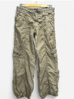 BDG Y2K Low Rise Baggy Cargo Pants Olive Khaki Size M thumbnail 4