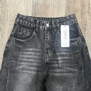 FINAL PRICE NWT Dazy Barrel Jeans Black Size XS thumbnail 4