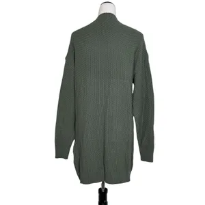GAP Olive Green Textured Cotton Open Front Longline Cardigan Sweater Size M NWT thumbnail 5