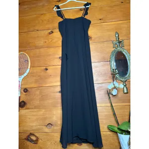 NWT Lulus The Way to Love Black Ruffled Maxi Dress Bridesmaid Gala Banquet Sz L thumbnail 6