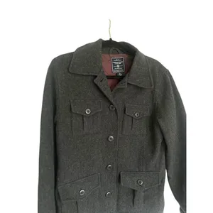 AMERICAN EAGLE Charcoal Grey Wool Peacoat‎ Jacket Coat Size Medium Womens Pocket thumbnail 2