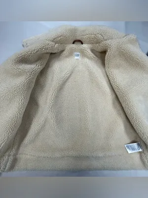 GAP Brown Bomber Jacket with Cream Sherpa Trim thumbnail 10