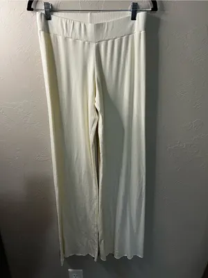 PJ Harlow Alyssa Cream Supima Cotton Modal Micro Ribbed Pajama Cozy Lounge Set thumbnail 8