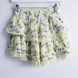 Aerie Rock Ruffle Floral Mist Yellow Mini Skirt thumbnail 2