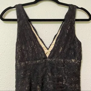 Monique Lhuillier Black Lace Sleeveless Mermaid Dress Formal Womens 0 Whimsigoth thumbnail 9