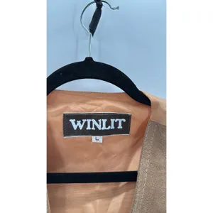 Vintage WINLIT Suede tan Vest size S western biker festival concert bohemian thumbnail 3