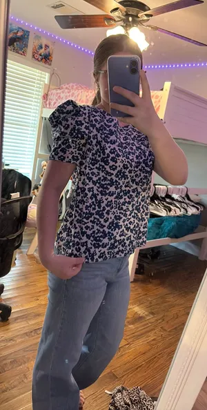 Ruffle Sleeve Blouse Shein Puff  thumbnail 1