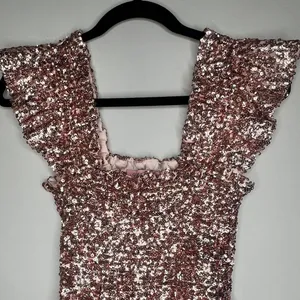 Hill House The Ellie Rose Gold Sequin Nap Dress XXS thumbnail 4
