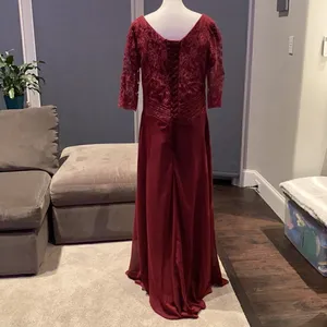 Women’s Long Chiffon Half Sleeve Mother of the Bride Prom Party Dress 14-16 NWOT thumbnail 5