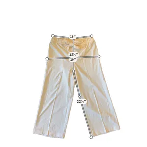 Calvin Klein ivory pleat front tie waist crop pant small thumbnail 3