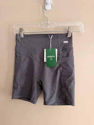 Halara XS Biker High-Waist Shorts With Pockets -scrunch butt lift XS - Gray - N thumbnail 2