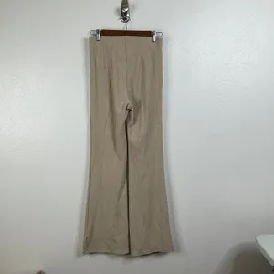 Halara Ribbed Knit High Waisted‎ Side Zipper Pockets Casual Flare Pants Small thumbnail 6