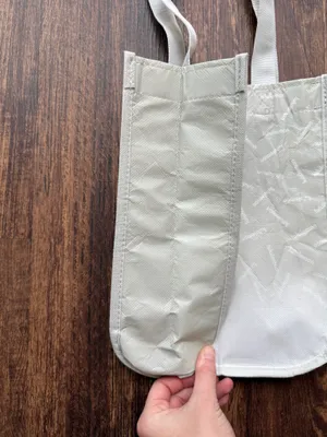 White and Gray Lululemon Small Reusable Bag thumbnail 4