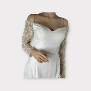 Sherri Hill 51361 Off‎ The Shoulder Wedding , Prom Dress SZ 6. Ivory thumbnail 7