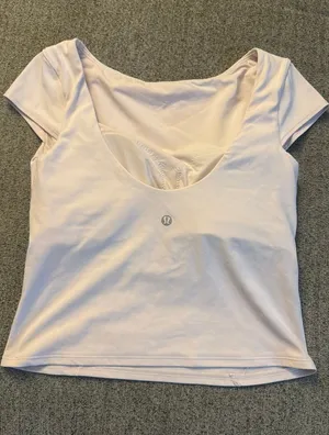 Lululemon Align Scoop Back Pink Top White Size 6 thumbnail 1