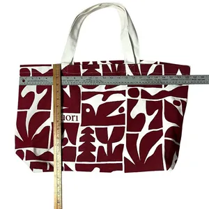 VUORI Tote Bag Limited Edition Holiday 2025 Canvas Maroon White Large Bag thumbnail 4