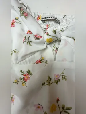 Abercrombie & Fitch White Floral Tie-Front Cami size XS thumbnail 9