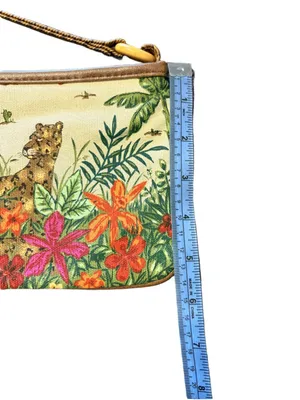 Jungle Theme Wristlet for Makeup Coins Accessories w Zipper Lined thumbnail 3