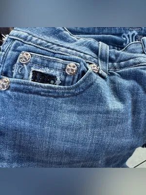 Y💐Miss Me Blue Embellished Wide Leg Jeans thumbnail 5
