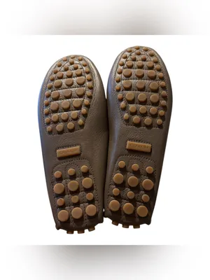 Coach Brown Leather Slip-On Driving Loafers with Silver Hardware Studded Sole thumbnail 5