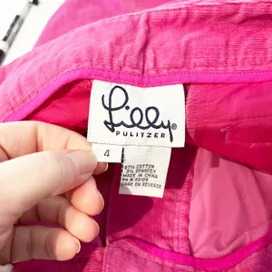 Lilly Pulitzer High Rise Vintage Corduroy Bootcut Straight Pants Pink 4 thumbnail 3