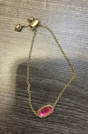 Kendra Scott gold hot pink pendant bracelet thumbnail 3