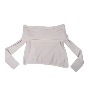 Abercrombie & Fitch Merino Wool Off Shoulder Sweater XXL Cream Cozy Old Money thumbnail 2