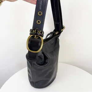 Coach Vintage Bleecker Tattersall Duffle Bucket Bag 11422 Black thumbnail 5