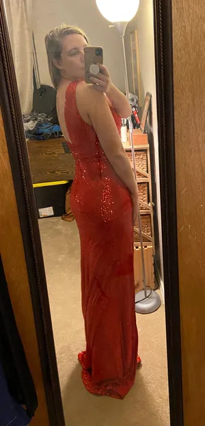 Red Prom Dress Size L thumbnail 4