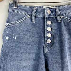 We the Free People‎ Jeans Womens 25 Blue Distressed Cropped Button Fly Stretch thumbnail 3
