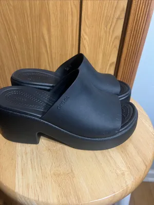 CROCS Black Women's Platform Slide Sandals thumbnail 4