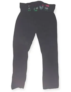 Vintage y2k LOVE sequin fold over yoga pants thumbnail 1