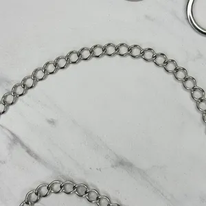 Rhinestone Open Hoop Circle Silver Tone Chain Link Belt One Size (OS) ✨ thumbnail 9