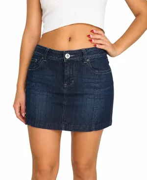 2000s Y2K Jean Mini Skirt Dark Wash Denim Micro Mini Skirt Size 5 Small thumbnail 1