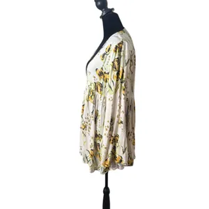 Free People Bella Babydoll Floral Tunic Mini Dress Top Womens XS Flowy Indie thumbnail 6