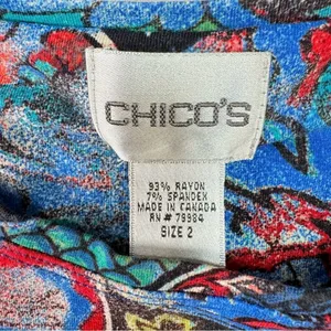 Chico’s Bold Boho All Over Floral Print 3/4 Sleeve Top Whimsical Dopamine M-L thumbnail 7