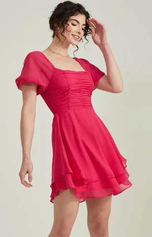 Altar'd State Hot Pink Gabby Dress thumbnail 1