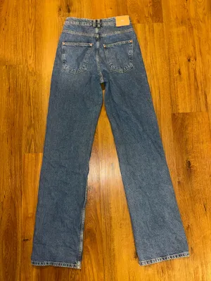 Zara Ripped Knee Straight Leg Long Jeans thumbnail 6