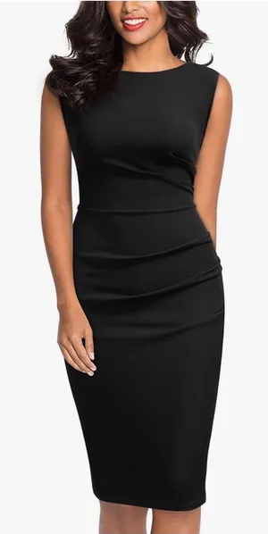 Miusol Black Retro Cocktail Sleeveless Dress Dize M NWT thumbnail 1
