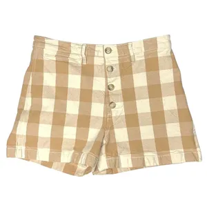 Madewell Earthen Sand Tan Gingham Emmett Shorts Womens‎ 31 Button Front EUC thumbnail 2