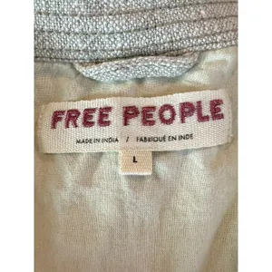 Free People Bohemian LagenLook Lucy Linen Chore Coat Neutral Natural Large thumbnail 13