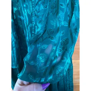 NWT Lulus Stunning Glory Hunter Green Floral Jacquard Tiered Maxi Dress Gala XS thumbnail 5