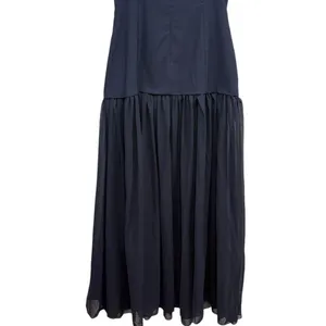 Showpo Strapless Ruched Fit And Flare Jocelyn Maxi Dress in Navy size 14 NWT thumbnail 6
